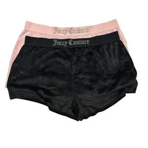 Juicy Couture Velour Pajama Shorts Bundle Pink & Black Sz Large Y2K Lounge NWOT